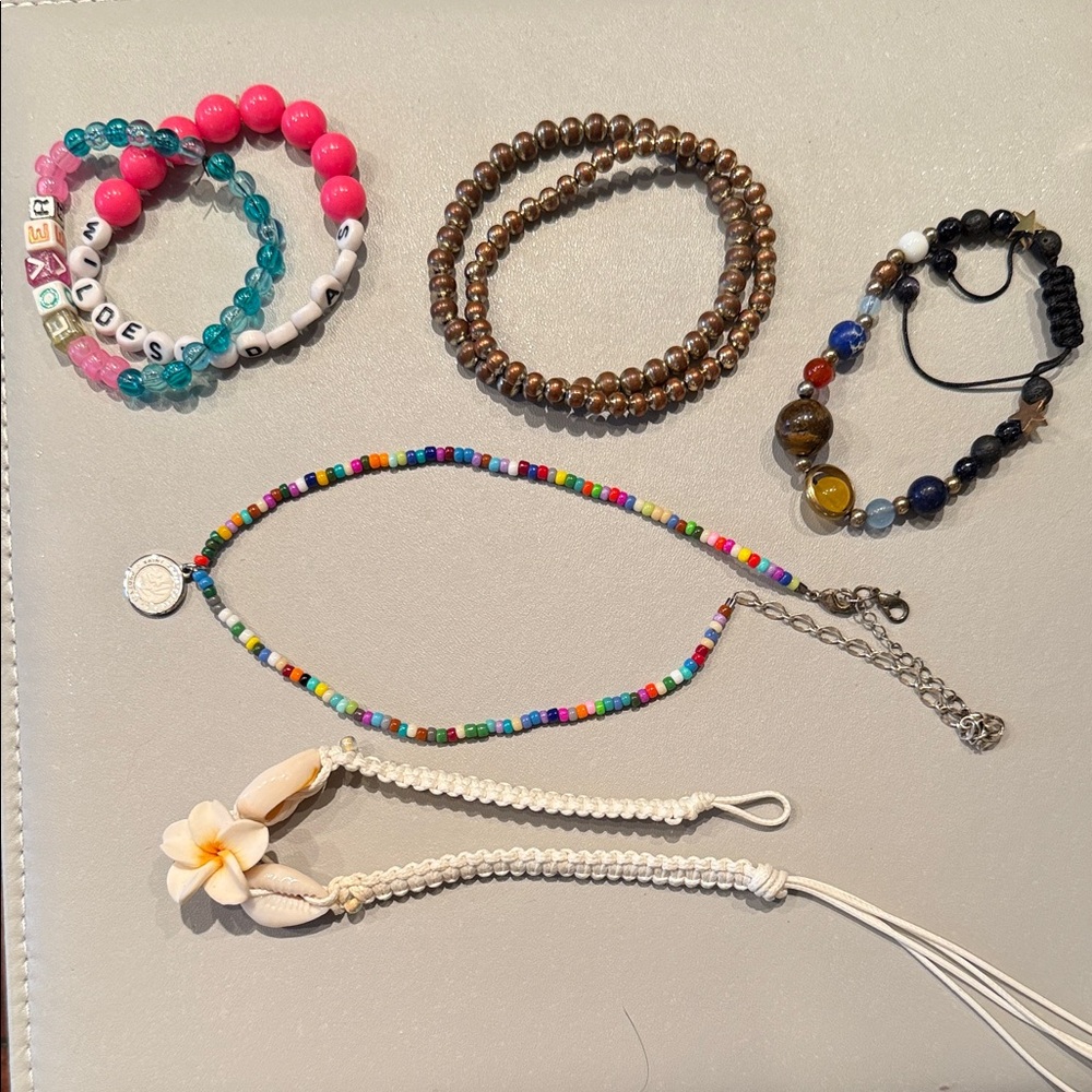 Colorful Beaded Bracelets and necklace